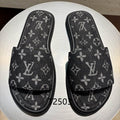 Black Monogram Slides - Avenor