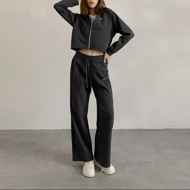Cropped Zip Lounge Set