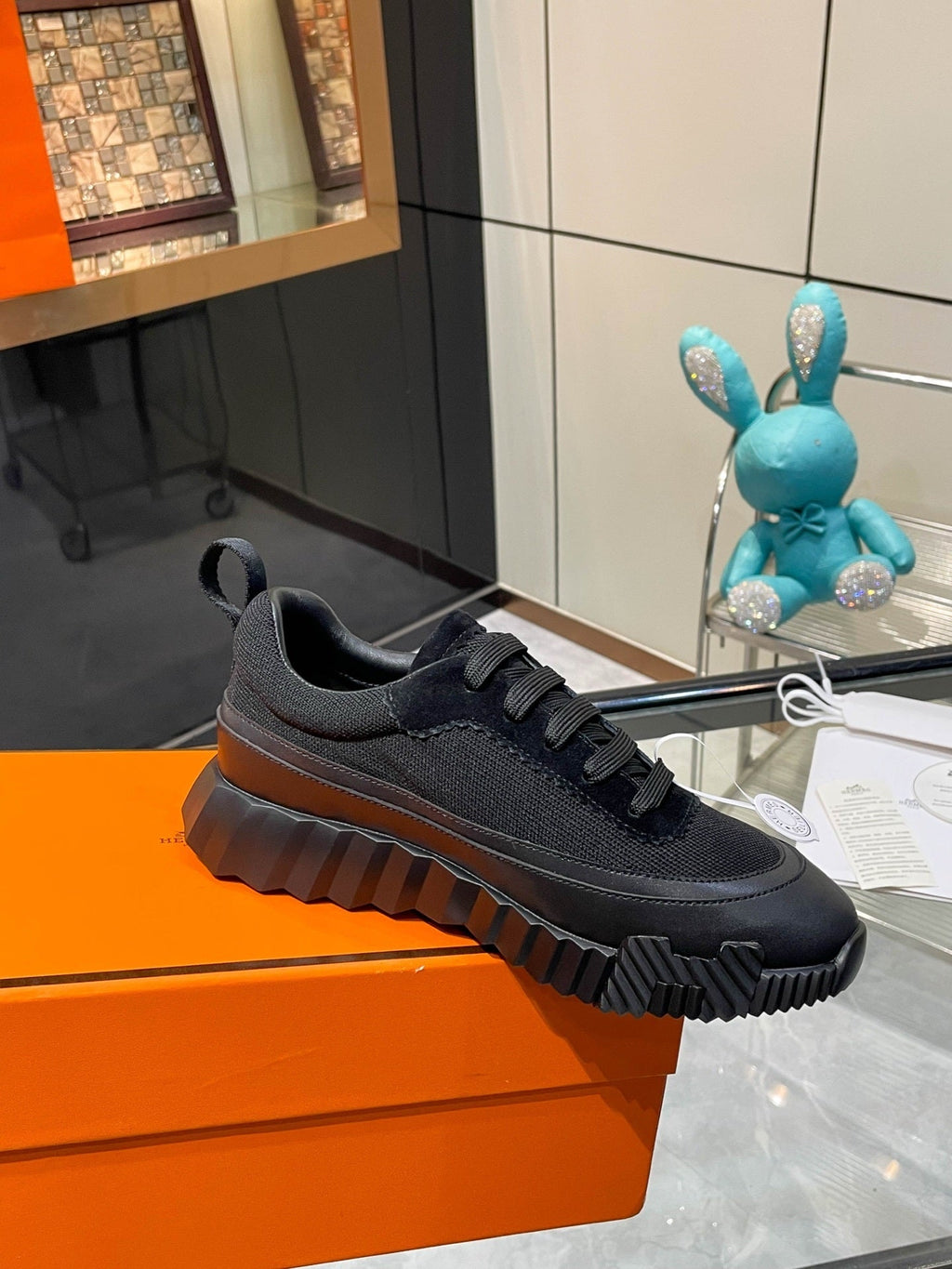 Zapatillas de cuero a rayas H