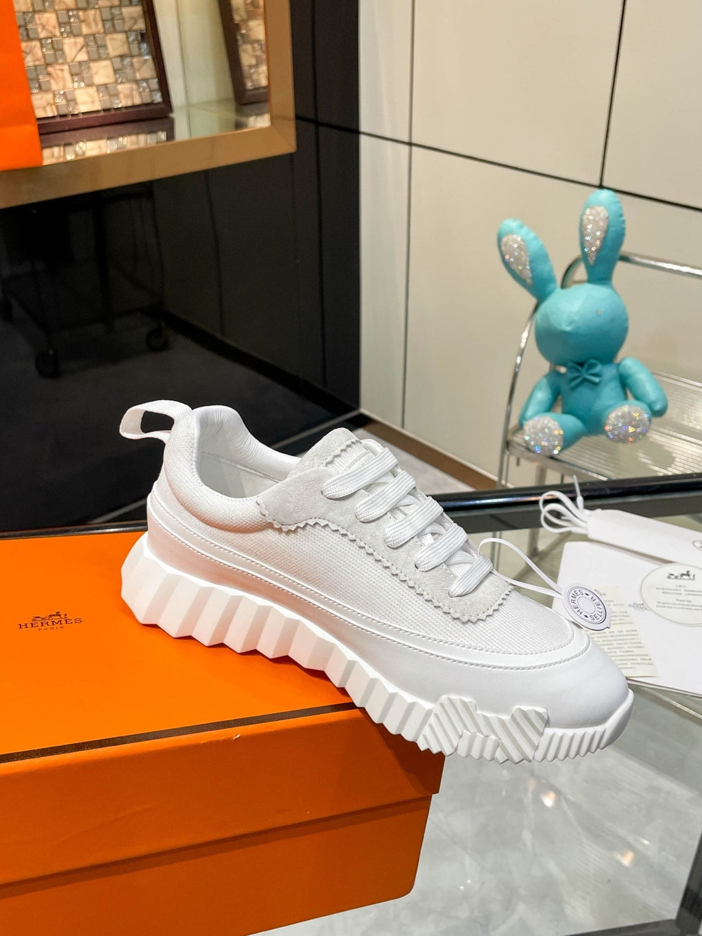 Zapatillas de cuero a rayas H