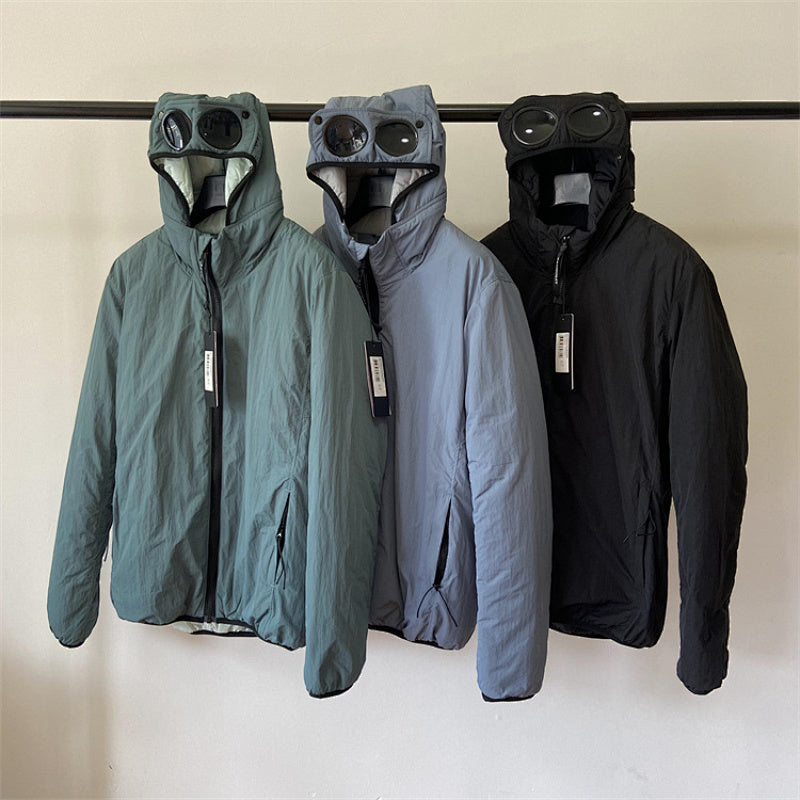 Hooded Puffer Jacket with Integrated Goggles - Avenor