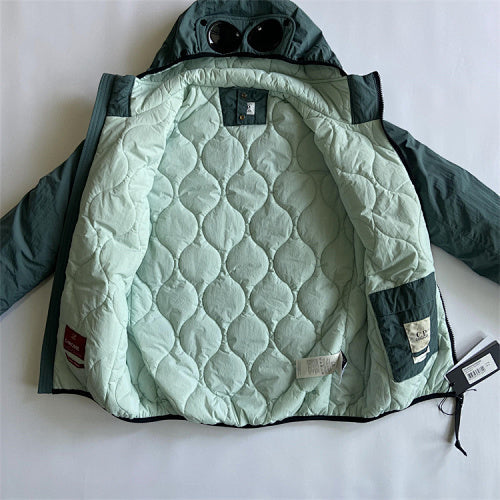 Hooded Puffer Jacket with Integrated Goggles - Avenor
