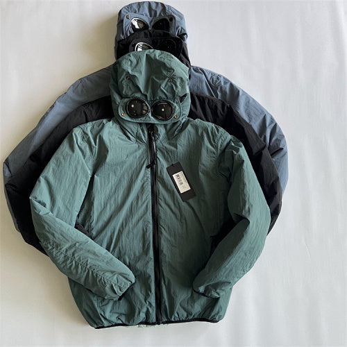 Hooded Puffer Jacket with Integrated Goggles - Avenor