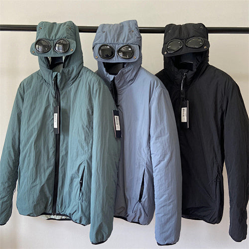 Hooded Puffer Jacket with Integrated Goggles - Avenor
