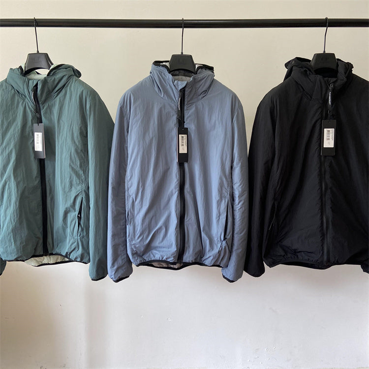 Hooded Puffer Jacket with Integrated Goggles - Avenor
