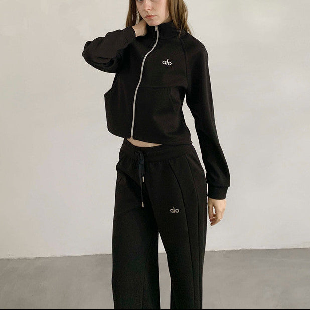 Cropped Zip Lounge Set