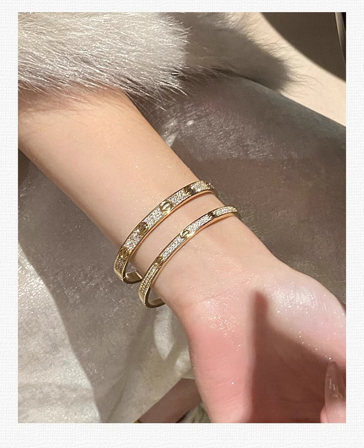 Pavé Screw Bangle Bracelet