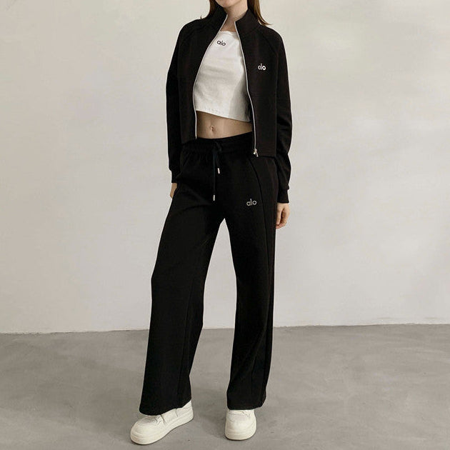 Cropped Zip Lounge Set