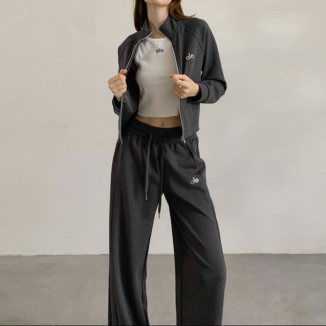 Cropped Zip Lounge Set