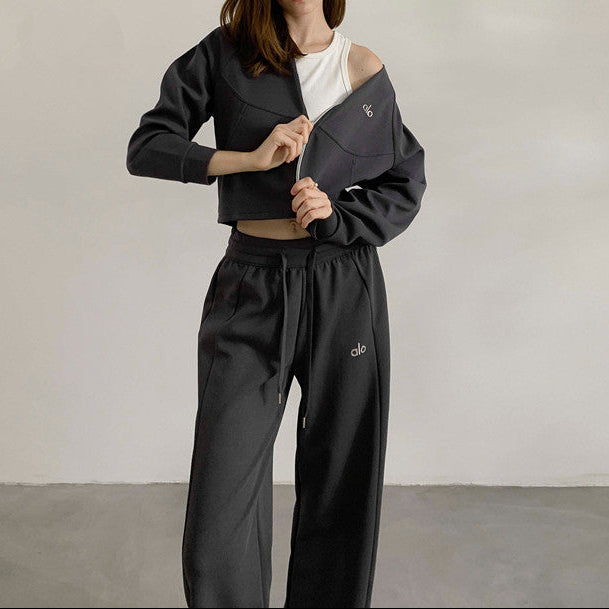 Cropped Zip Lounge Set