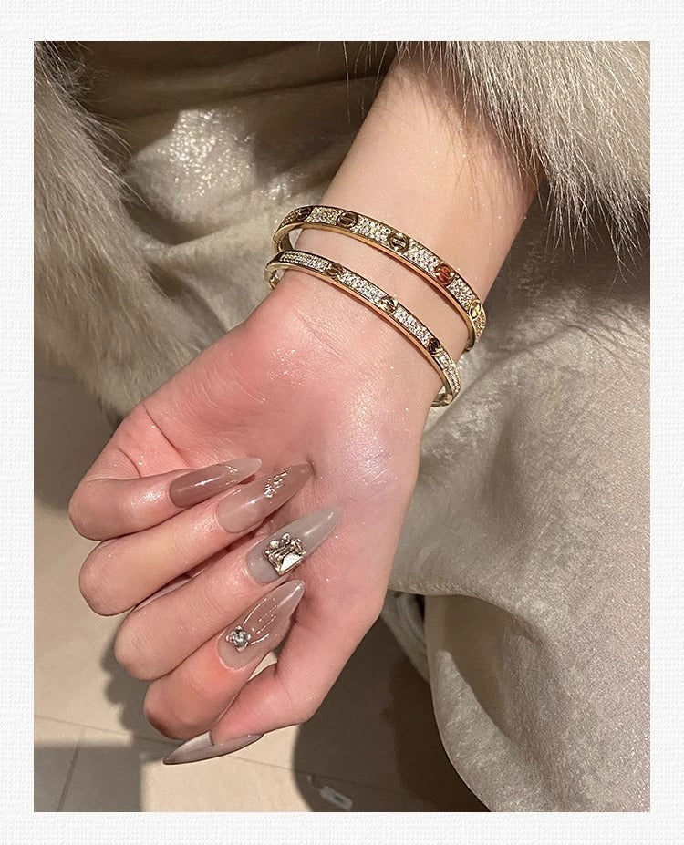 Pavé Screw Bangle Bracelet