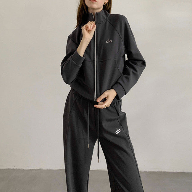Cropped Zip Lounge Set