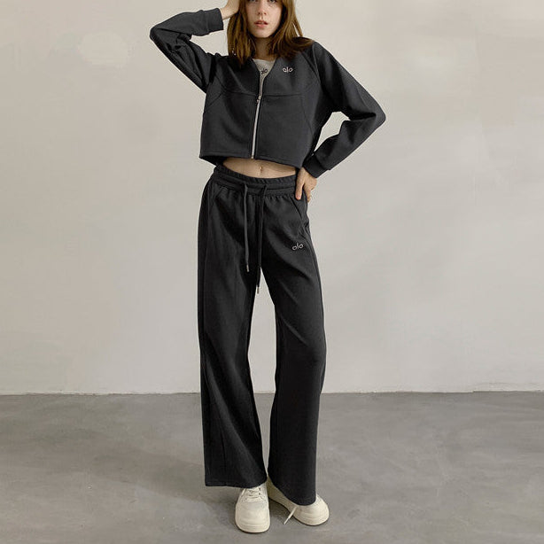 Cropped Zip Lounge Set