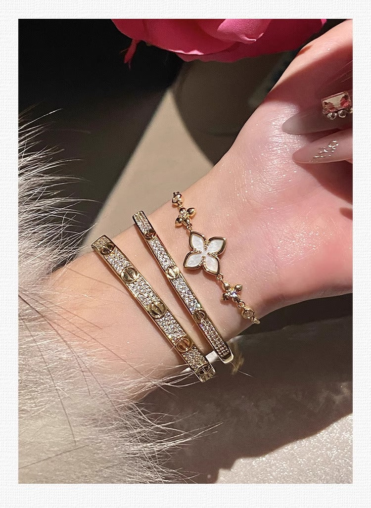 Pavé Screw Bangle Bracelet