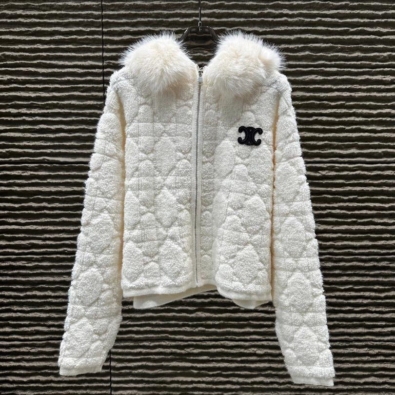 Chaqueta acolchada con cuello de piel
