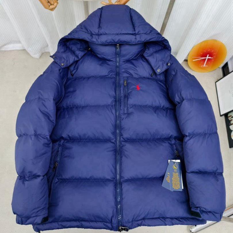 Chaqueta acolchada con capucha azul