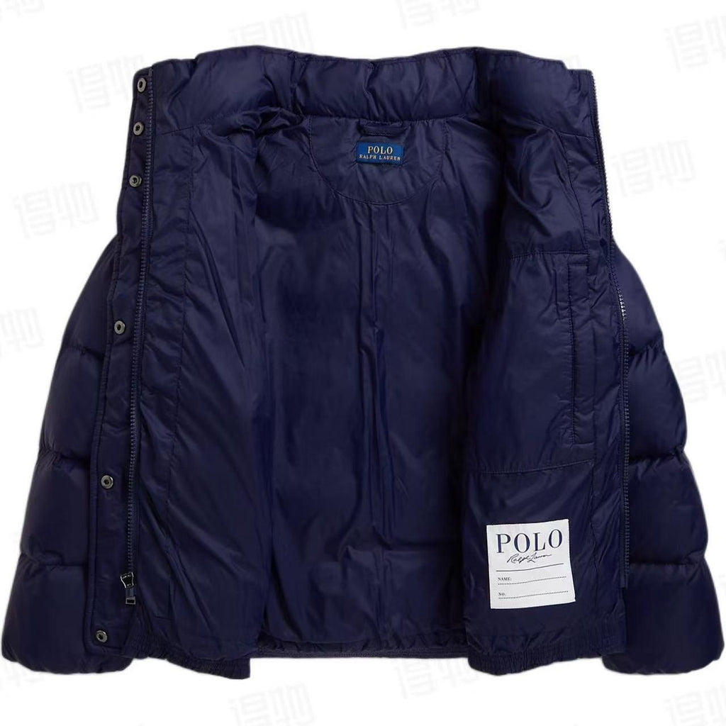 Chaqueta acolchada con capucha azul