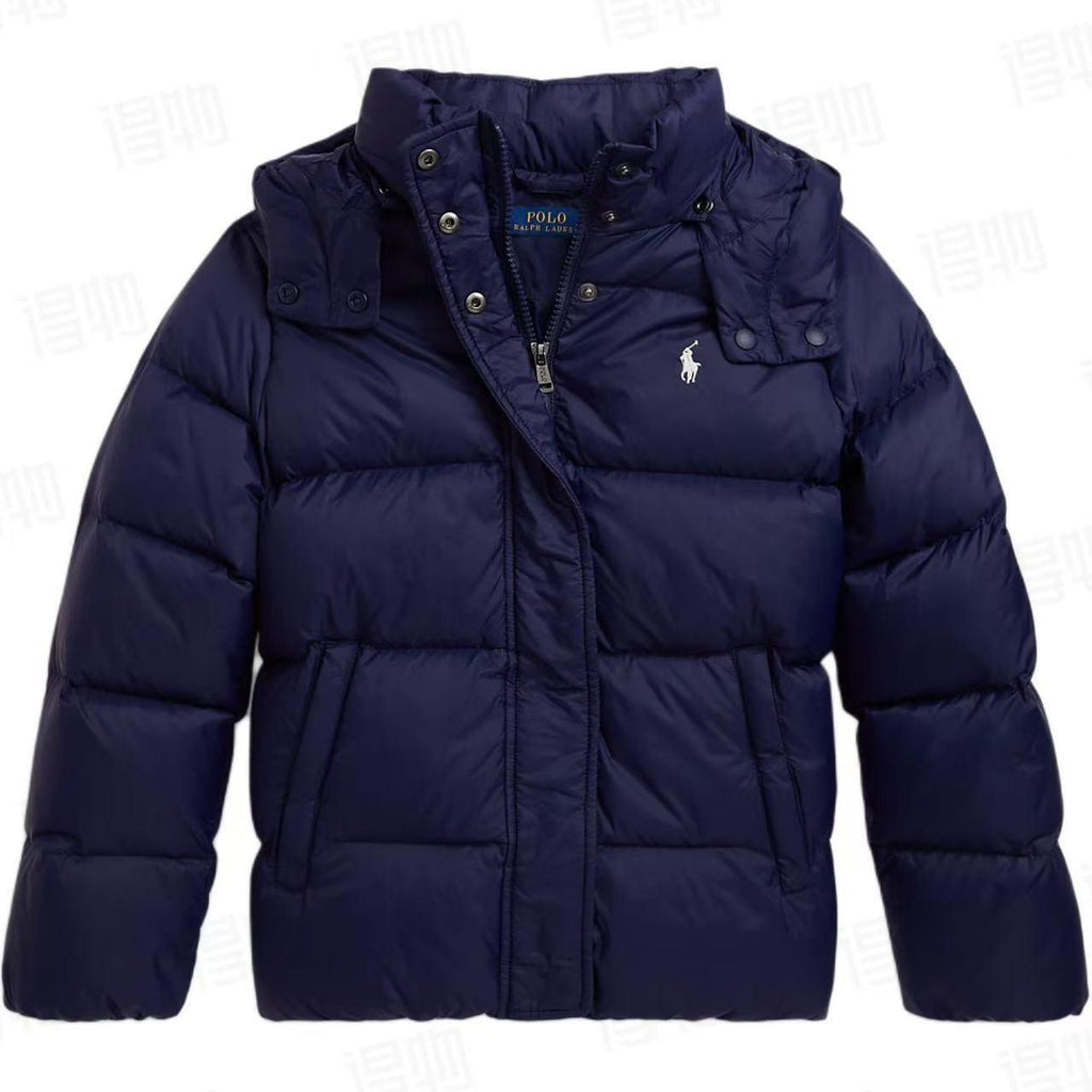 Chaqueta acolchada con capucha azul