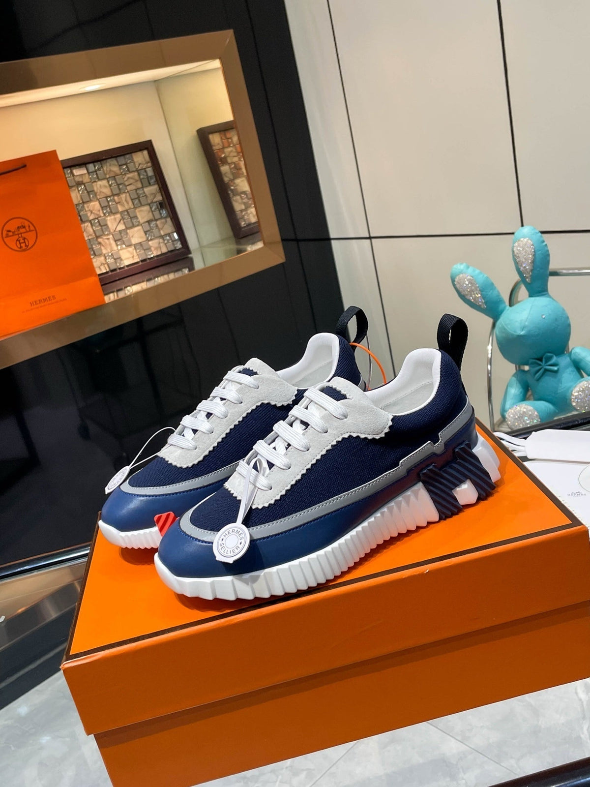 Zapatillas de cuero a rayas H