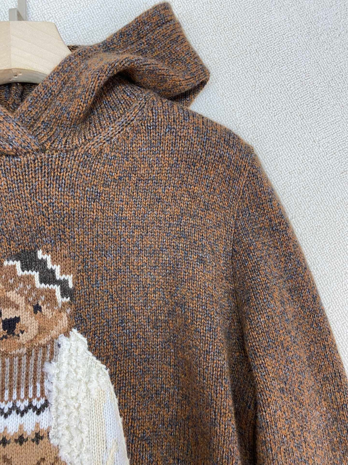 Sudadera con capucha de punto Brown Casual Bear