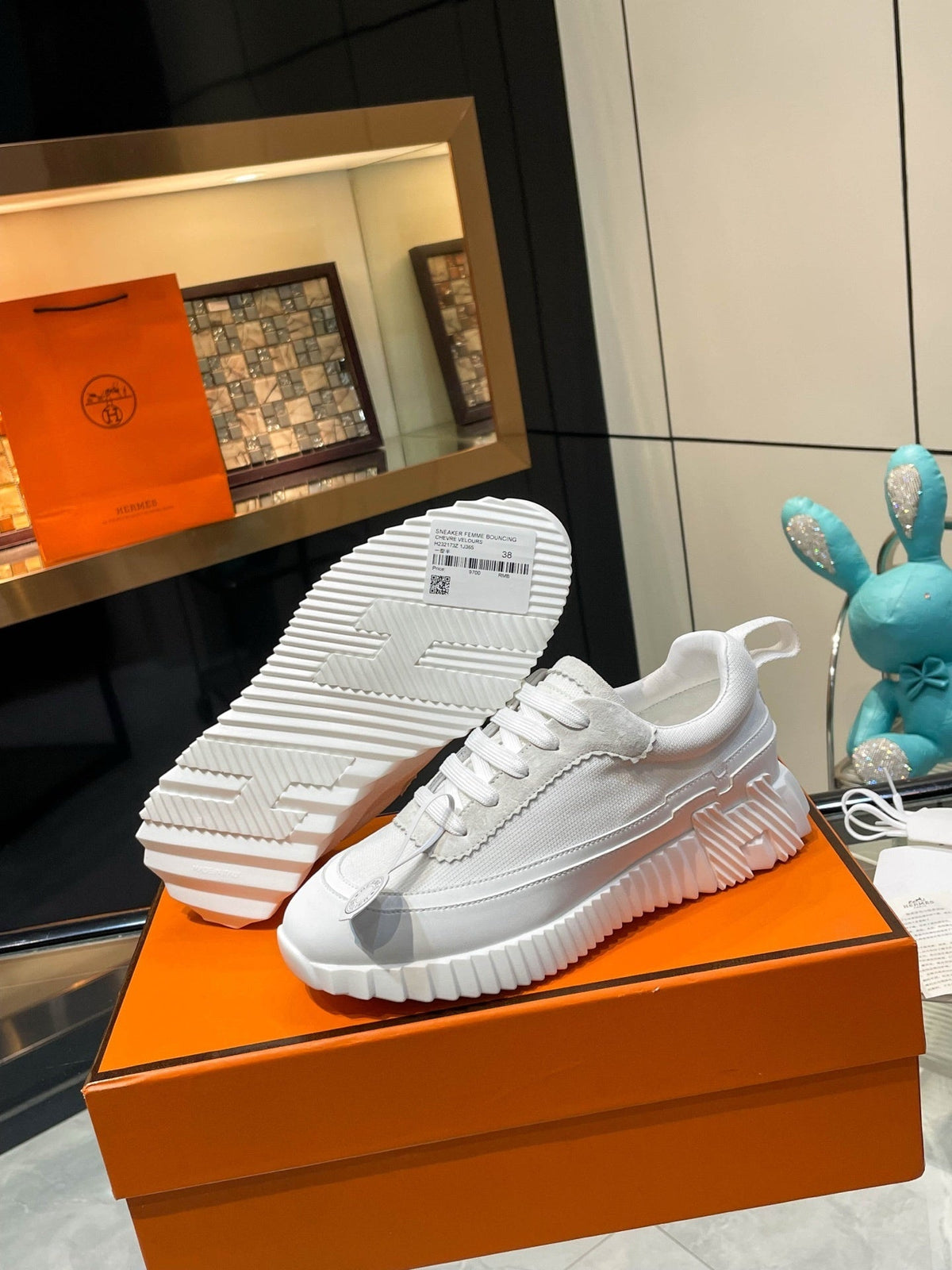 Zapatillas de cuero a rayas H