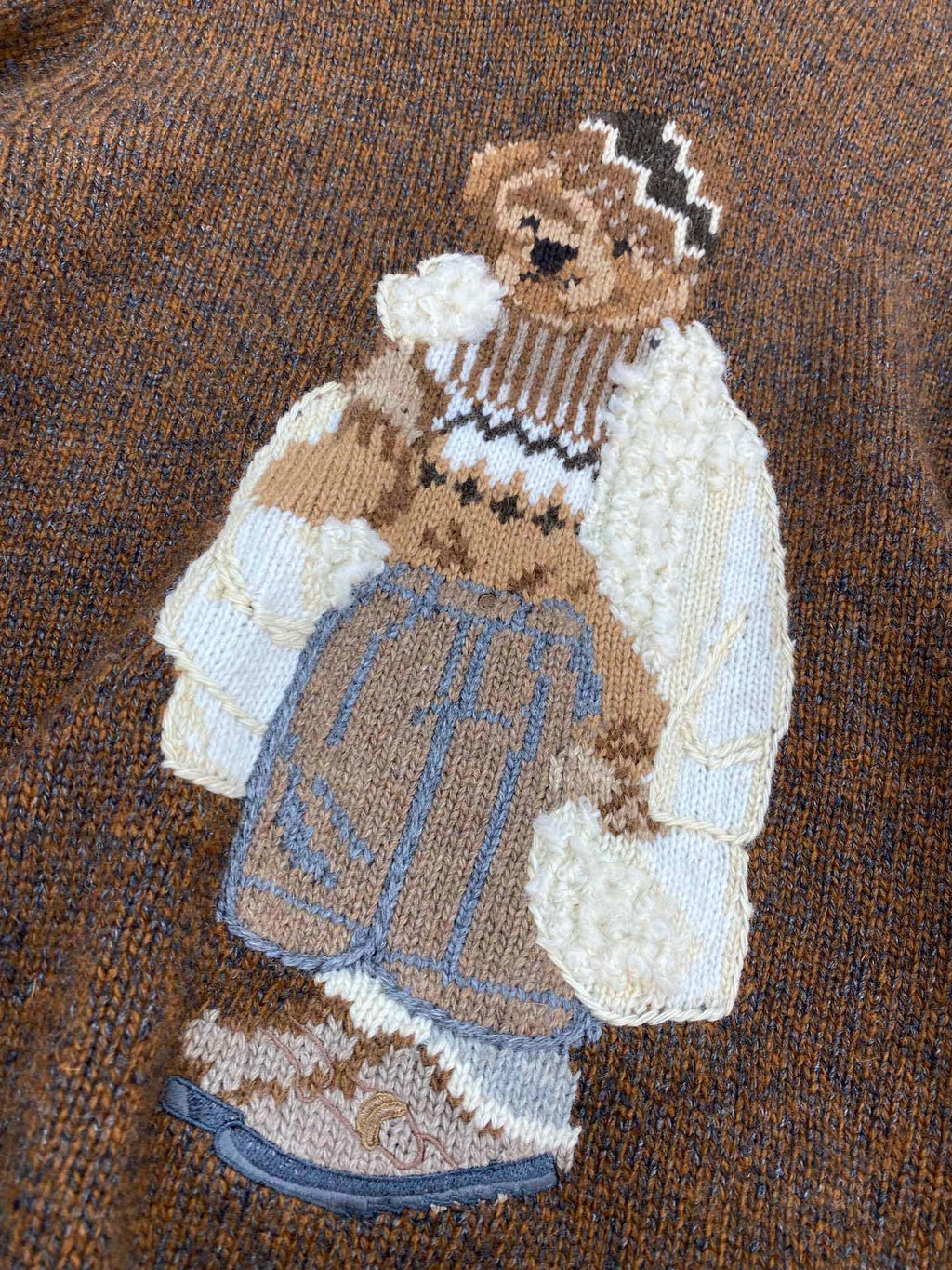 Sudadera con capucha de punto Brown Casual Bear