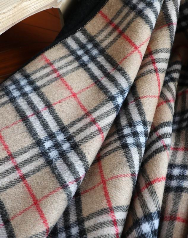 Reversible Wool Check Cloak