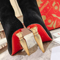 Botas altas de ante negro para mujer