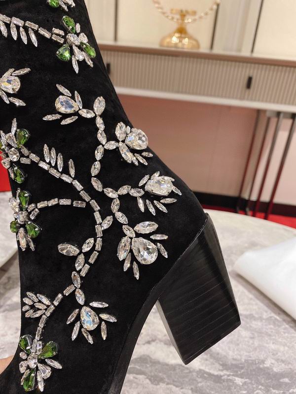 Botas altas bordadas para mujer