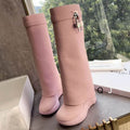 Leather Platform Knee Boots