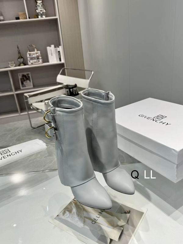 Sculpted Buckle Mid-Calf Boots