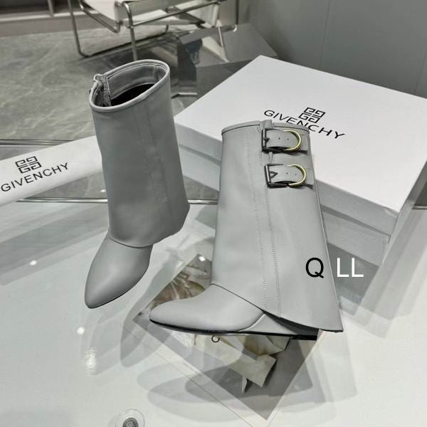 Sculpted Buckle Mid-Calf Boots