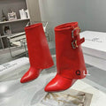 Sculpted Buckle Mid-Calf Boots