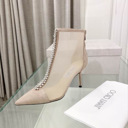 Botines de malla color nude para mujer