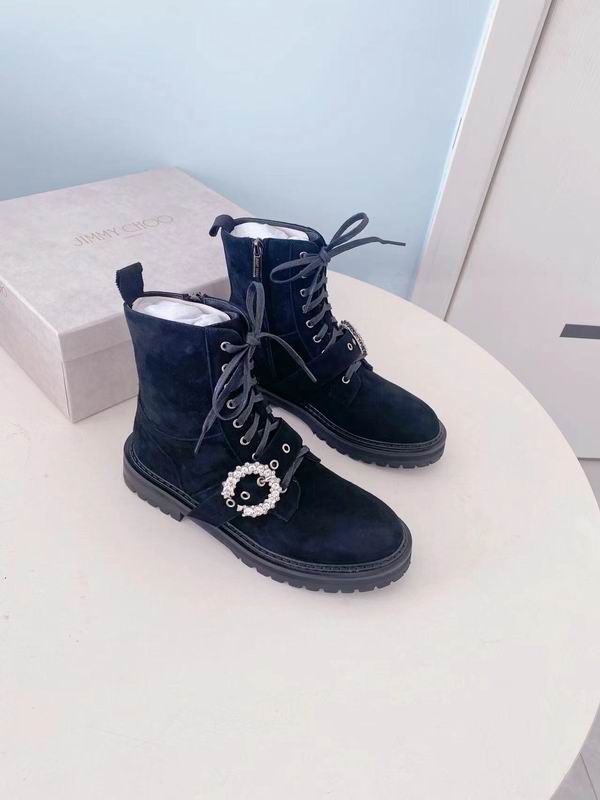 Botas militares de ante negro para mujer