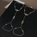 Link Hand Chain Bracelet with Crystal Detail