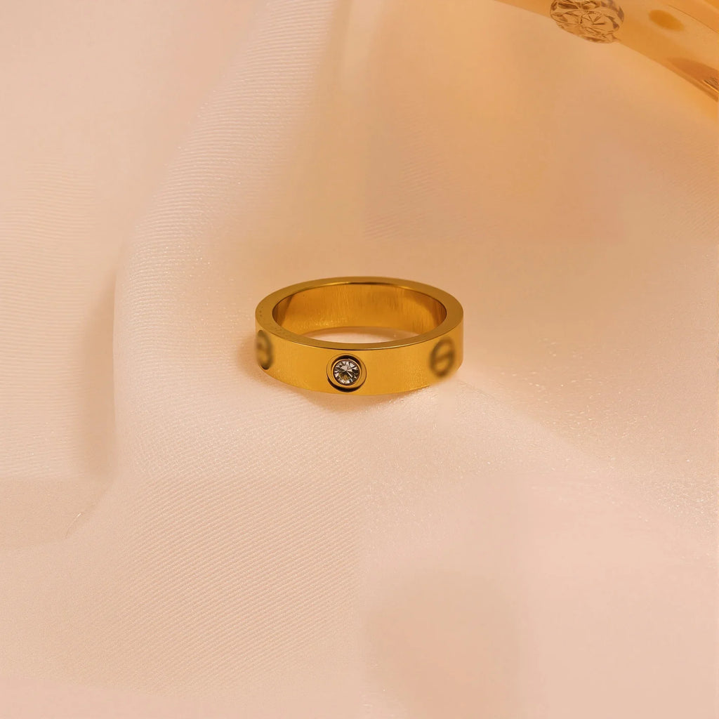 Minimal Crystal Band Ring