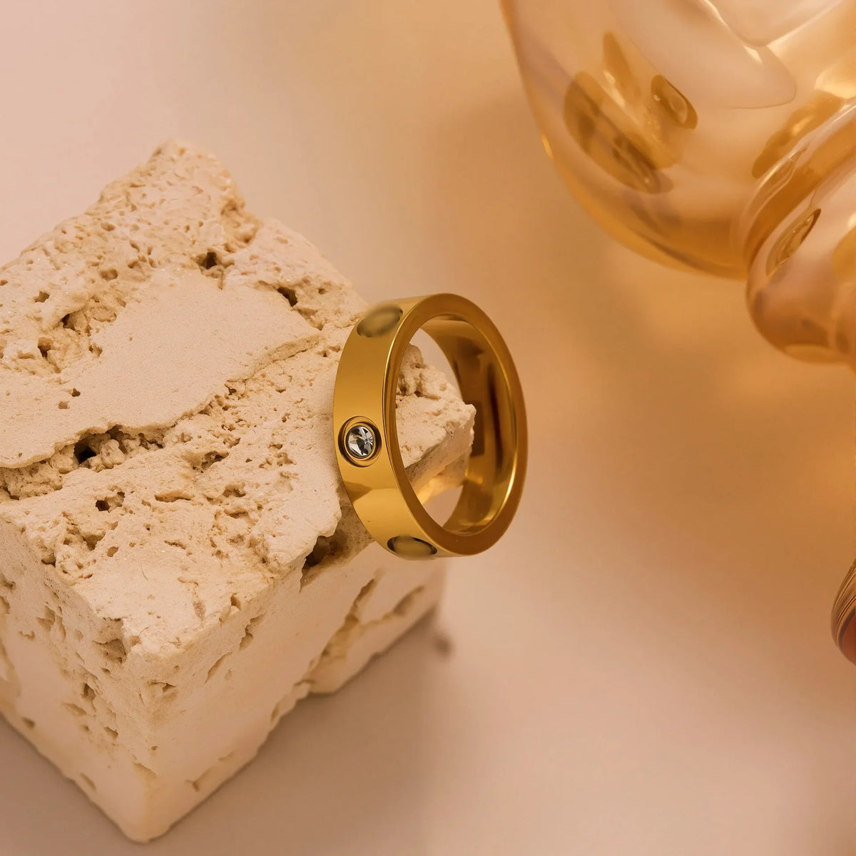 Minimal Crystal Band Ring