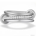 Triple Layer Interlocked Zircon Ring