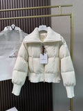 White Knitted Shawl Puffer