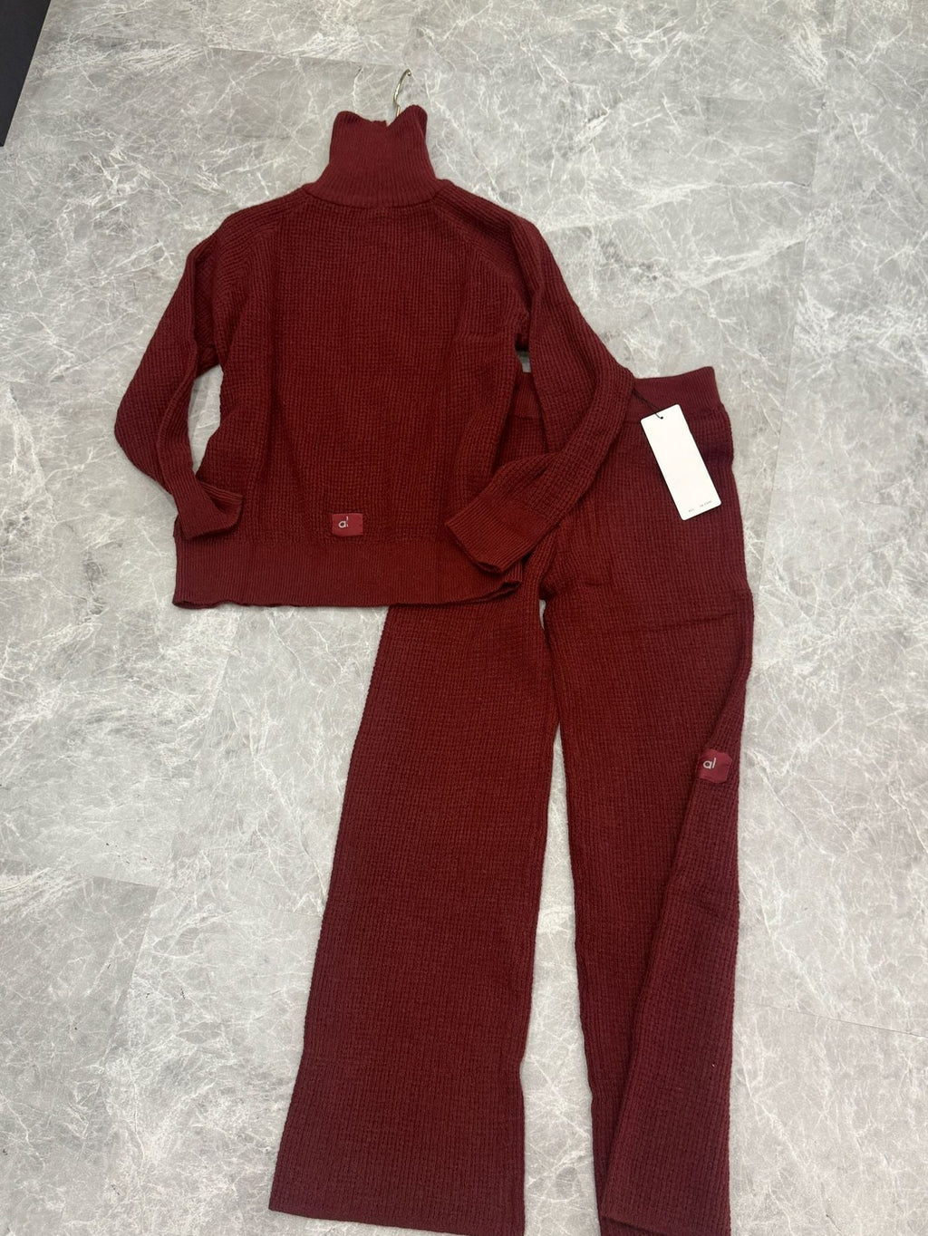 Pantalones de estar por casa de punto gofre