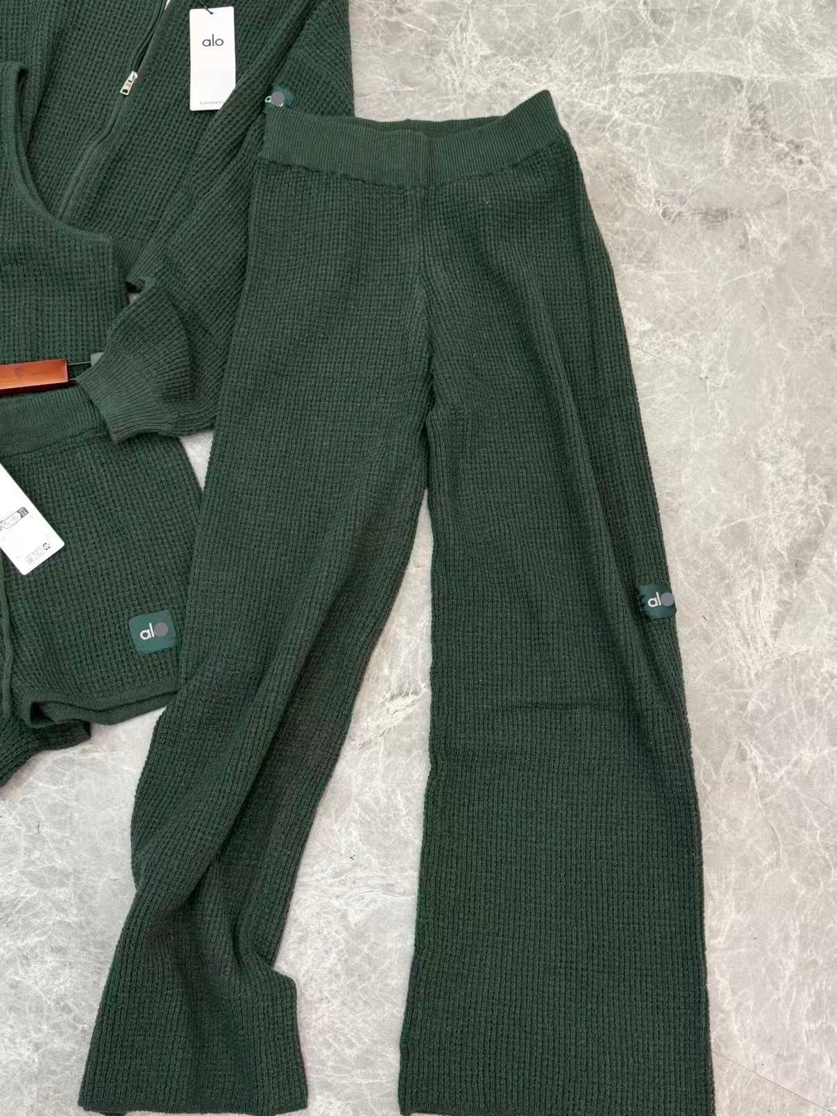 Pantalones de estar por casa de punto gofre