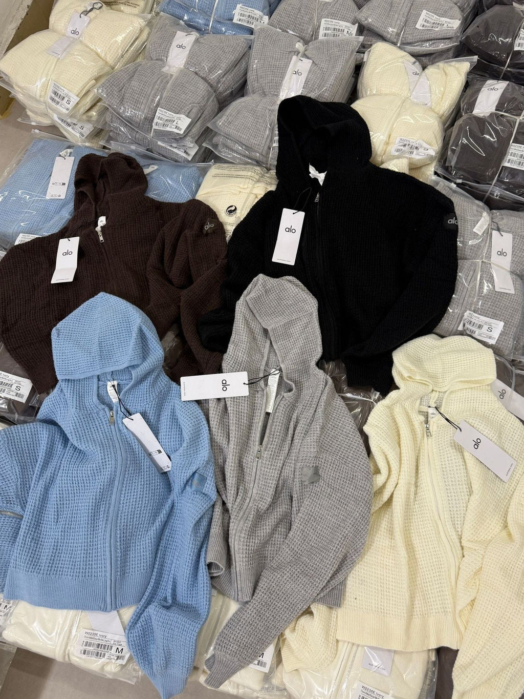 Sudadera con capucha de punto gofre