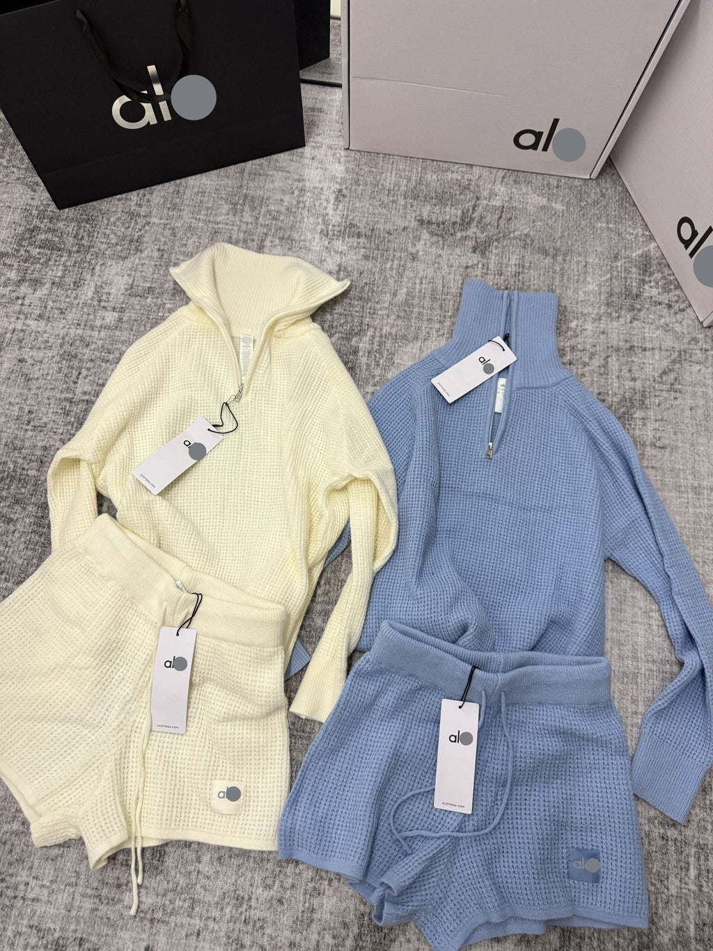 Sudadera con capucha de punto gofre