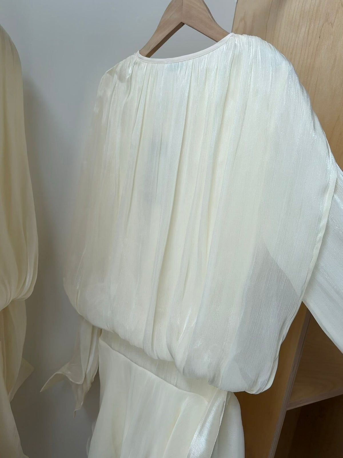 Sheer Glow Tie-Neck Mini Dress - Avenor