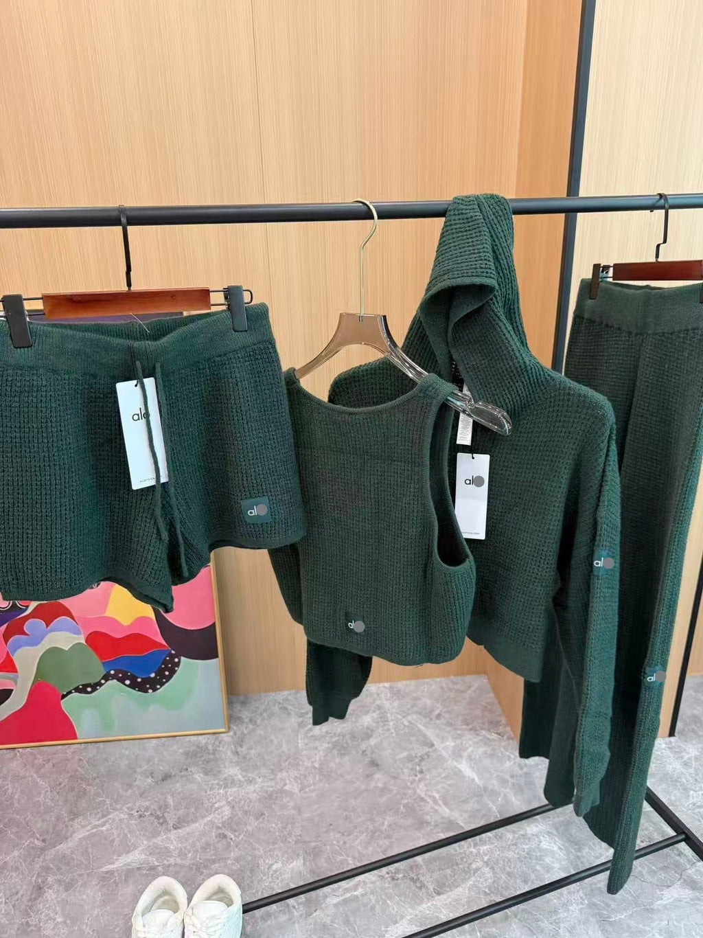 Sudadera con capucha de punto gofre