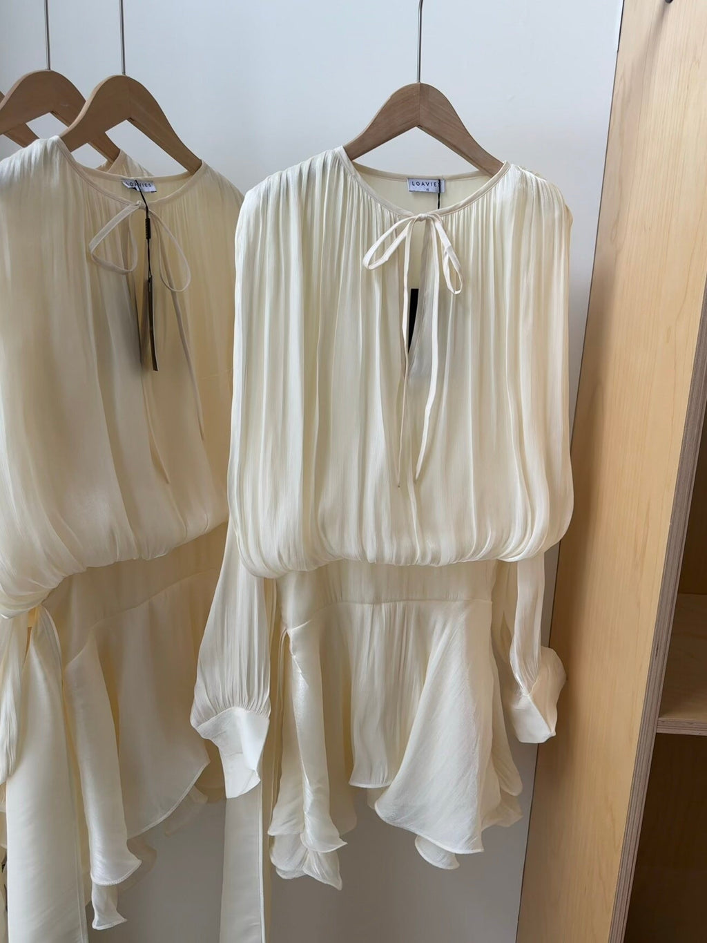 Sheer Glow Tie-Neck Mini Dress - Avenor