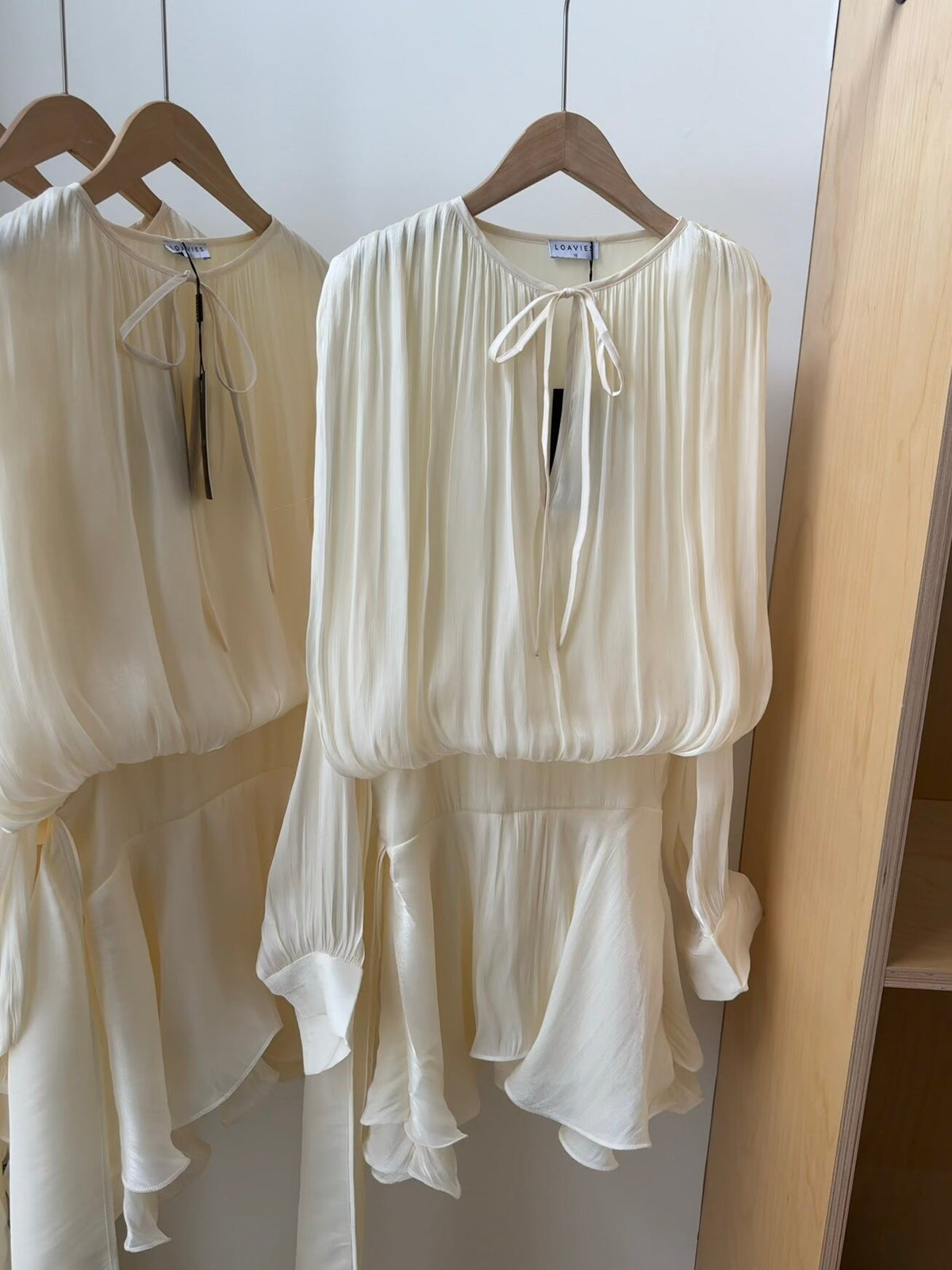 Sheer Glow Tie-Neck Mini Dress - Avenor