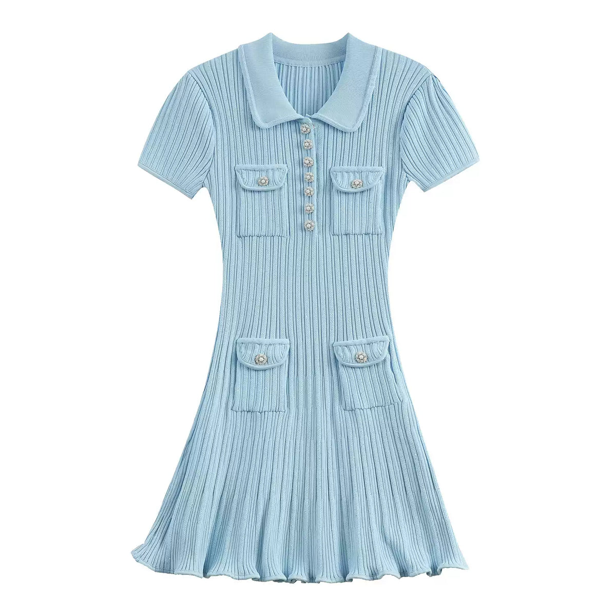 Ribbed Knit Mini Dress - Avenor