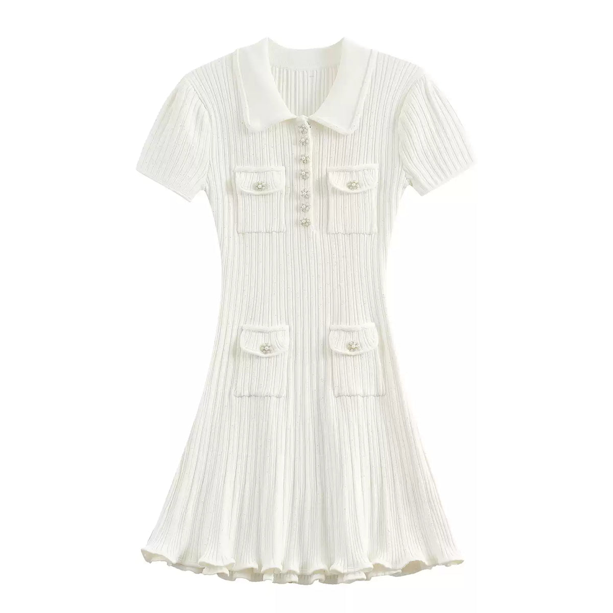 Ribbed Knit Mini Dress - Avenor